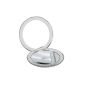 Folding mirror round, acrylic, 10x magnification, ø 10.5 cm (Personal Care)