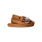 CASPAR Belt thin and elegant woman - SOFT LEATHER - MADE IN ITALY - several colors - GU273 (Clothing)