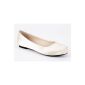AM539 - Andres Machado - Classic Ballet Pumps in Soft White (Textiles)