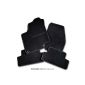 Measurement form textile floor mats Set 4 pieces in black velours with mounting clips (car mats, doormats, rugs and mats) - suitable for the vehicle type see description