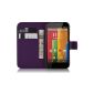 JAMMYLIZARD Executive Wallet Leather Case for ultra-thin Moto G 2013 (first generation), VIOLET (Electronics)