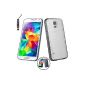SAVFY® Shell Gel Case Cover Black and transparent PC i9600 Samsung Galaxy S5 + PEN + SCREEN FILM OFFERED!  (Electronic devices)