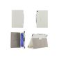 IVSO® Leather Case Cover Folio Case Cover with Stand & hand strap and business card slot for Sony Xperia Z2 Tablet (For Sony Xperia Tablet Z2, BookStyle-White) (Electronics)