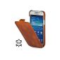 Goodstyle UltraSlim Case Leather Case for Samsung Galaxy S4 Mini (i9195), Cognac (Wireless Phone Accessory)