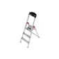 Hailo 8503-001 Aluminium Safety household ladder L60 - 3 stages with multifunction tray (tool)