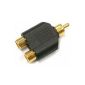 Double coupler Cinch Splitter RCA Female To RCA phono adapter Gold-plated sheet (Electronics)
