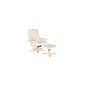 Amstyle Comfort TV recliner reclining chair rotatable with stool, beige / cream (household goods)