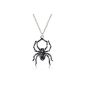 Silvery Kinderkette for / Woman Spider Pendant - ideal for Halloween.  matching earrings available.  Comes with an exclusive gift bag (jewelry)