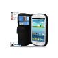Cadorabo ®!  Samsung Galaxy S3 Mini I8190 leather case book style in black (Electronics)