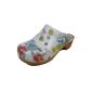 Buxa Wood and Leather Clogs with padding and Flower Design (Clothing)