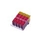 Printer cartridges for Canon CLI 526 M, CLI526 red with chip compatible (4 pieces) (Office supplies & stationery)