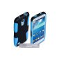 Blue Silicone Combo Cover Samsung Galaxy S4 mini sheath (Wireless Phone Accessory)
