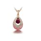 Demarkt Fashion Charm diamond angel wing heart shape fashion jewelry necklace with pendant for ladies girl (red) (Jewelry)