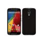 Silicone Case for Motorola Moto G 2014 2nd generation - transparent black - Cover PhoneNatic ​​Cover + Protector (Electronics)