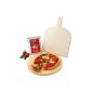 Vesuvo V32001 Pizzastein- / bread brick set for oven and grill / about 32cm / pizza shovel and pizza flour (Housewares)