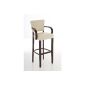 CLP barstool ETHEL of wood, with armrests, select up to 13 color combinations, seat height 81 cm cappuccino / cream