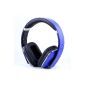August EP650 Bluetooth NFC headphones - Wireless Stereo Headset Speakerphone, built-in microphone, 3.5mm audio input and battery - with leather ear pads - Compatible with mobile phones, iPhone, iPad, laptops, tablets, smartphones, etc. (Blue) (Electronics)