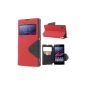Sony Xperia Z1 Red / Black Wallet Flip Cover Leather Case Cover Bumper Case Case shell protective sleeve leather bag cross bag Original NessKa (Electronics)