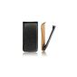Case Sony Xperia J ST26I slim black leather (Electronics)