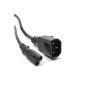 IEC C14 3-pin Male connector to 8 C7 plug power adapter cable 1 m (electronic)