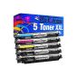 5 Toner Cartridges XXL Platinum Series for HP CE310A Black, Cyan CE311A, CE312A Yellow, Magenta CE313A (Office supplies & stationery)