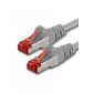 1aTTack.de network patch cable CAT 6 SSTP PIMF double shielded with 2 RJ45 10 m - gray (Accessory)