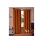 Curtain Opaque mat solid-color curtain with loops and incorporated Kräuselband.Aus fine Micro Satin Micofaser fabric., 225x140, terracotta, 20400