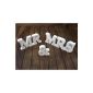 Wooden decoration, Mr & Mrs, wedding gift (household goods)