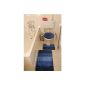 Blue 3-piece toilet linens bath mats and toilet rugs respect toilet lid Set Bathroom Rug Mat (household goods)
