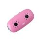 August MB100P Portable Stereo Speakers - MP3 player via 3.5mm Audio Cable / Card Reader / LED Flashlight - Color: Pink (Electronics)