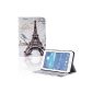 tinxi®Etui PU Leather Case for Samsung Galaxy Tab 3 7.0 Lite T110 T111 7-inch (17.78 cm) protective cover with support function Pattern Eiffel Tower and Bird (Electronics)