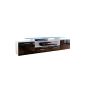 TV base cabinet Almada V2 Matt white / lacquered high gloss Black