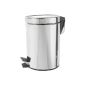 WENKO 15495100 Exclusiv Cosmetic Pedal Bin, Capacity 3 L, stainless steel, 17 x 25 x 17 cm, glossy (household goods)