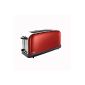 Russell Hobbs 21391-56 Colours Flame Red long slot toaster, 6 adjustable browning levels, bun warmer (household goods)