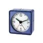 Silent Alarm TFA push blue metallic sweep clockwork without ticking (Housewares)