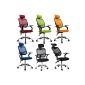 Office chair Executive chair desk chair swivel chair Adjustable swivel office desk chair with armrests, woven fabric metal seatback Popamazing (500088 Green)