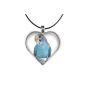 Heart Necklace / Amulet - Scene: budgie blue / white | 04 (Jewelry)