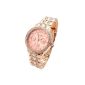 JSDDE watches, rhinestone design in faux chronograph optics Unisex Watch, Classic Edelstanl Panzer Bracelet Women Men Quartz Watch (Rose Gold) (clock)