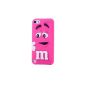 Hot Pink Ipod Touch 5 May 3d cartoon bean chocolate milk Bean / M & M Case Soft Silicone Cover for Apple iPod Touch 5 May (Electronics)
