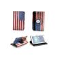 NetsPower® Retro US Flag Leather Case Cover Stand Case for Samsung Galaxy Tab 7 March 
