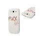 BestCool 1x PC Painted Painted Shell Material Red Fuck Love Love Pattern White White Background Case Cover Shell Protective Skin for Samsung Galaxy S3 S III i9300 Case Skin Hard Carrying Case Cover Case Cover + 1x Capacitive Pen + 1x Screen Protector (Electronics)