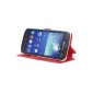 Cadorabo!  PREMIUM Slim Line in Book Style with card slot, Stand Function for Samsung Galaxy Ace 3 (GT-S7270 / GT-S7275) in ICY RED (electronic)