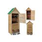 Wooden garden shed shack 190x79x49cm - 2 lockable doors 2 shelves