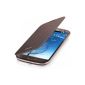 Flip Cover Protective display cover for Samsung Galaxy SIV S4 I9195 Mini brown (Electronics)