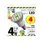 4 pack ALMIPEX E14 LED lamp 4W (320lm - 4500K - White - 24 x 5050 SMD LED - 120 ° viewing angle - E14 - 230V AC - 4 Watt - Ø 50 x 73 mm)