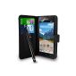 Huawei Y530 Black Leather Wallet Flip Cover Case + Touch Pen Stylus + Screen Protector & polishing cloth (Electronics)
