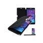 4in1 Slim Case for Samsung Galaxy Note 4 mobile phone case cover with magnetic closure in black leatherette and plastic + 1x Screen Protector + 1xTouchpen (Electronics)