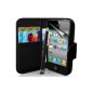 Supergets® Pouch for Apple iPhone 4 and 4s book leather-effect model with stylus and screen protector film (Accessory)