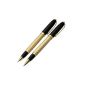 Monte Lovis gift of fountain pen and ballpoint pen with case - gold (Office supplies & stationery)