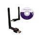 WIFI NETWORK CARD WIRELESS USB ADAPTER 150MBPS 802.11N / G / B (Electronics)